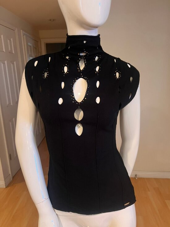 Roberto Cavalli Sweaters - Y2K 2000'S VINTAGE ROBERTO CAVALLI KNIT CUT OUT TOP SIZE L LARGE